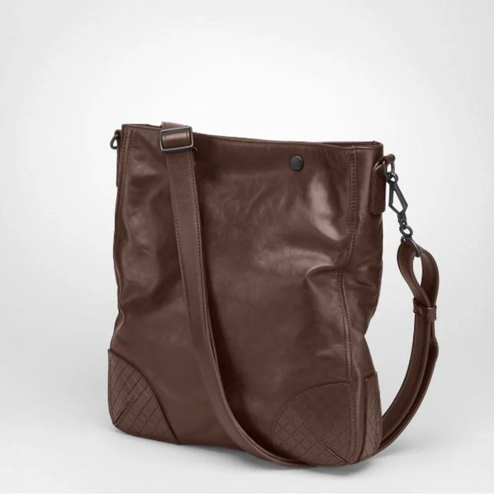 NWT Authentic Bottega Veneta Leather Crossbody Shoulder Bag Brown
